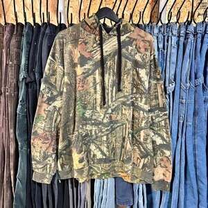 Vintage Mossy Oak Camo Hoodie XXL Y2K Realtree Skater Grunge Camouflage